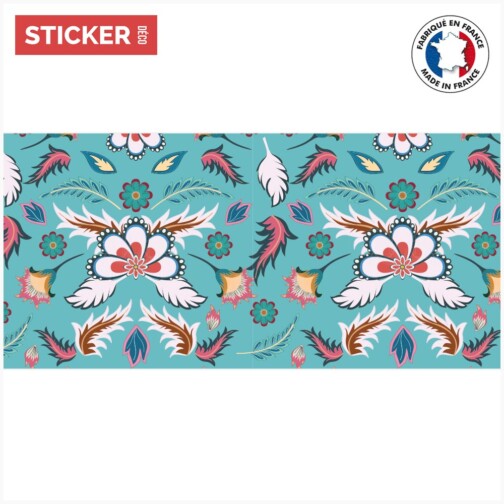 sticker crédence fleurs style batik