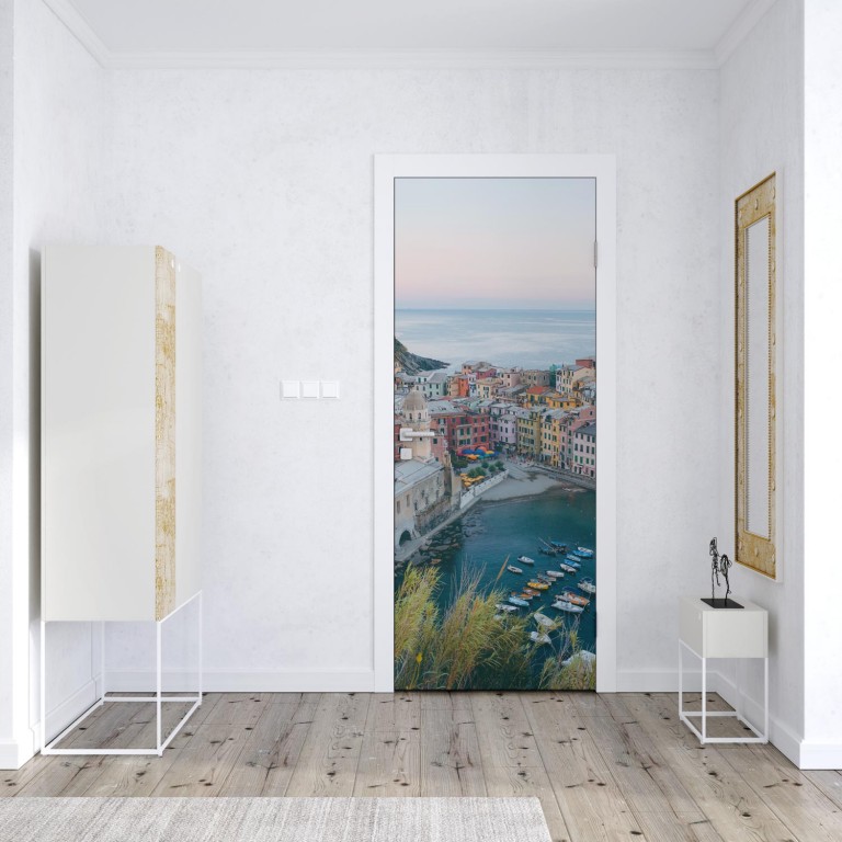 Autocollant Mural « Vue Sur La Mer » – 90x200 Cm, PVC Amovible, Pour Porte Ou Mur Lisse