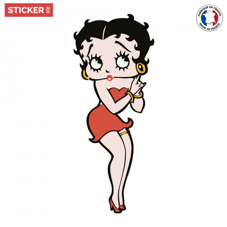 Sticker Betty Boop Shy - Stickers Dessins Animées - Stickerdeco.fr