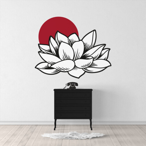 Sticker Fleur de Lotus Japonaise