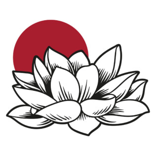 Sticker Fleur de Lotus Japonaise