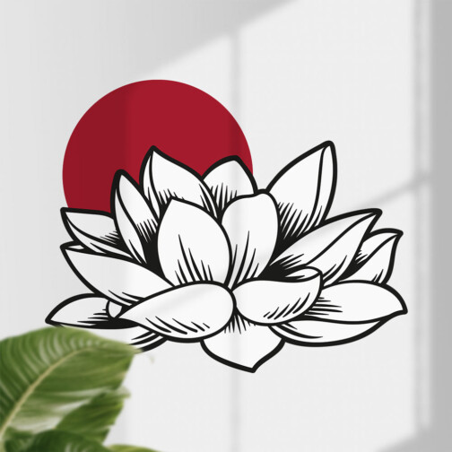 Sticker Fleur de Lotus Japonaise