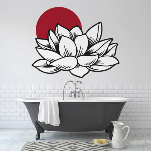 Sticker Fleur de Lotus Japonaise