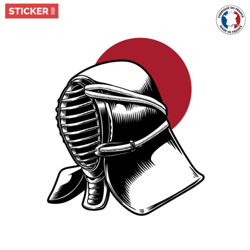 Sticker-Casque-guerrier-Japonais