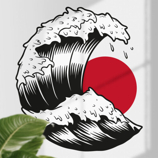 Sticker Japon Vague Hokusai