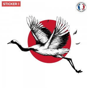 Sticker-Grue-Japonaise-Vol
