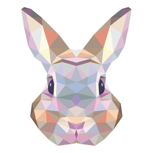 Sticker Lapin Origami