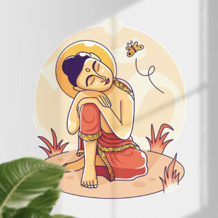 Sticker Zen Bouddha Jaune