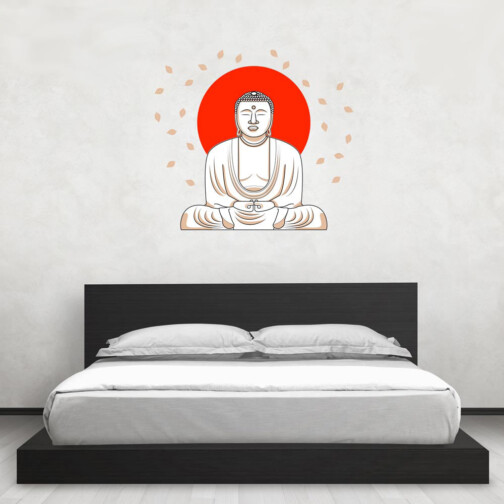 Sticker zen bouddha red