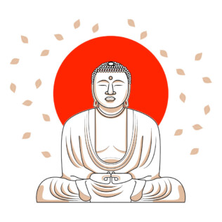Sticker zen bouddha red