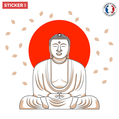 Sticker-zen-bouddha-red
