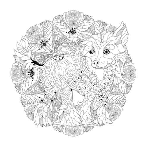 Sticker Chien Mandala 2