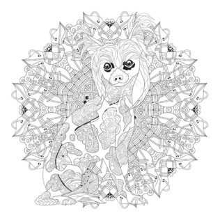 Sticker Chien Mandala 3