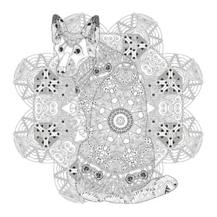 Sticker Chien Mandala 4