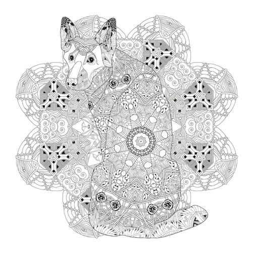 Sticker Chien Mandala 4