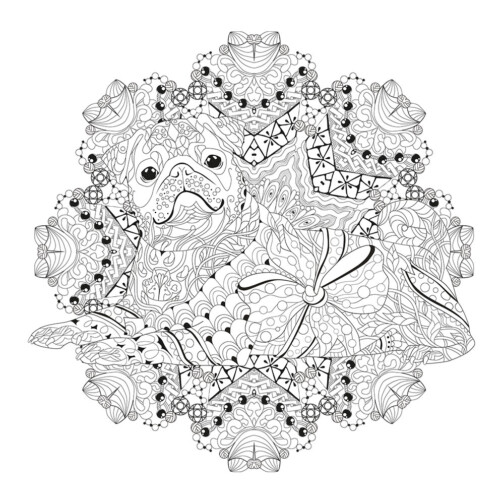 Sticker Chien Mandala Carlin