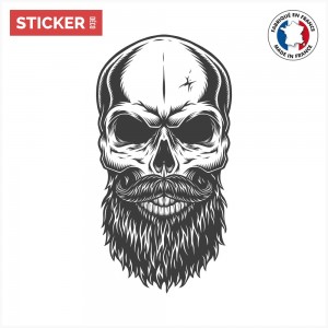 Sticker Crâne Elégant Barbe