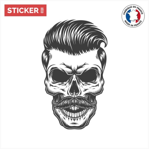 Sticker Crâne Elégant Coiffure
