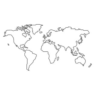 Sticker Map Monde Minimalisme