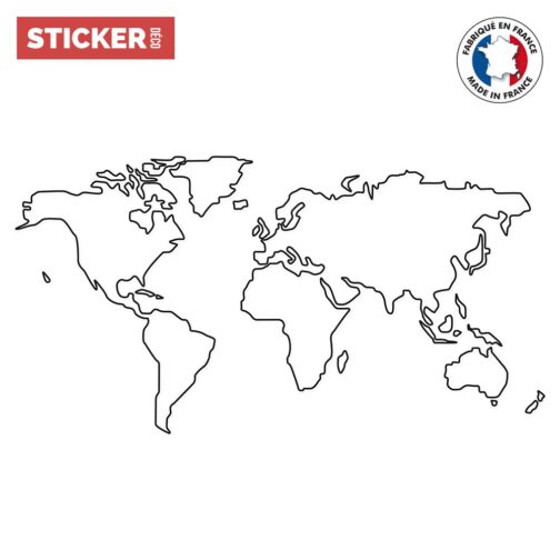 Sticker Map Monde Minimaliste