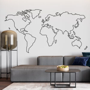 Sticker Map Monde Minimalisme