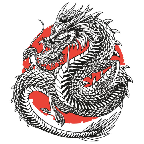 Sticker Mystique Dragon Chinois