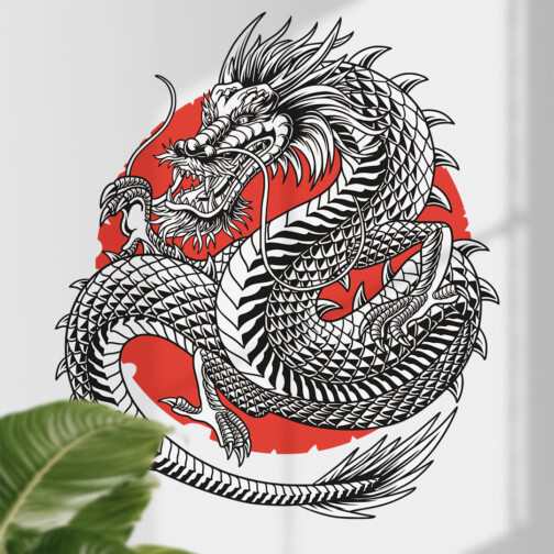 Sticker Mystique Dragon Chinois