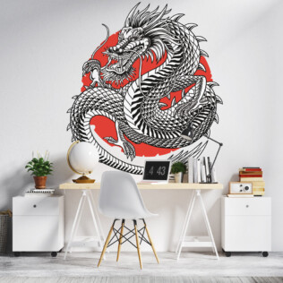 Sticker Mystique Dragon Chinois