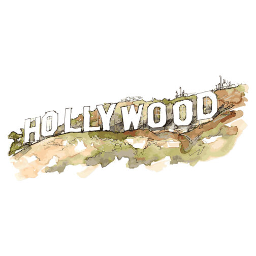 Sticker Panneau Hollywood