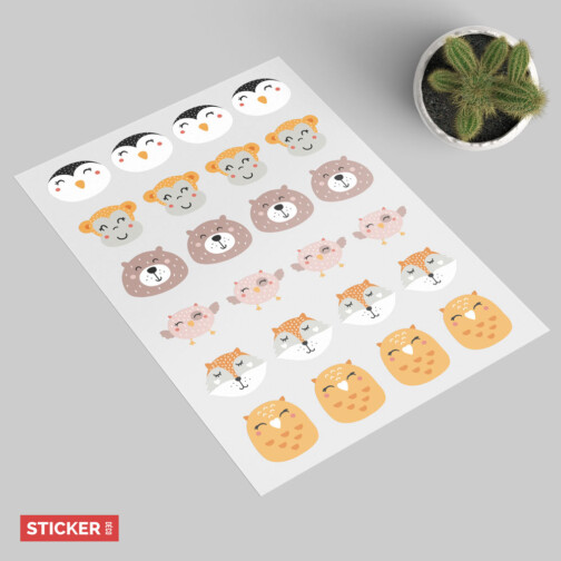 Stickers planche animaux scandinaves