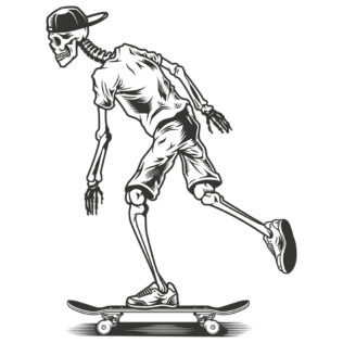 Sticker Skate Squelette Black