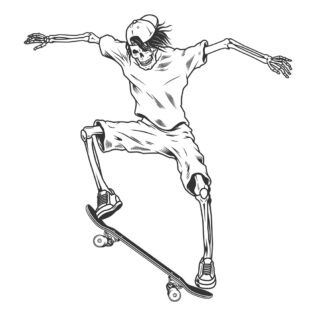 Sticker Skate Squelette Ollie