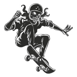 Sticker Skateboard Zombie Black