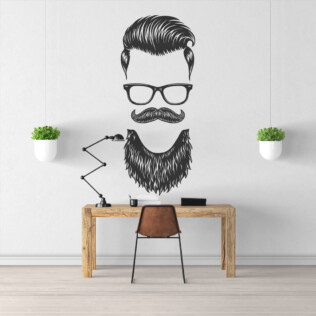 Sticker Visage Hipster Élégant