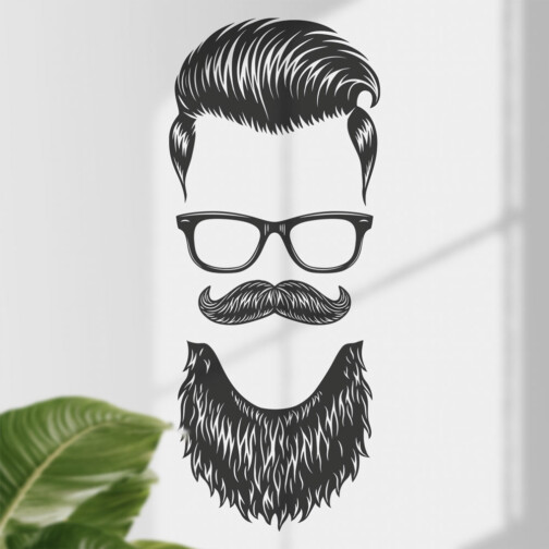 Sticker Visage Hipster Élégant