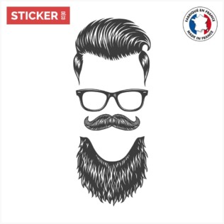 sticker-visage-hipster-élégant-vignette
