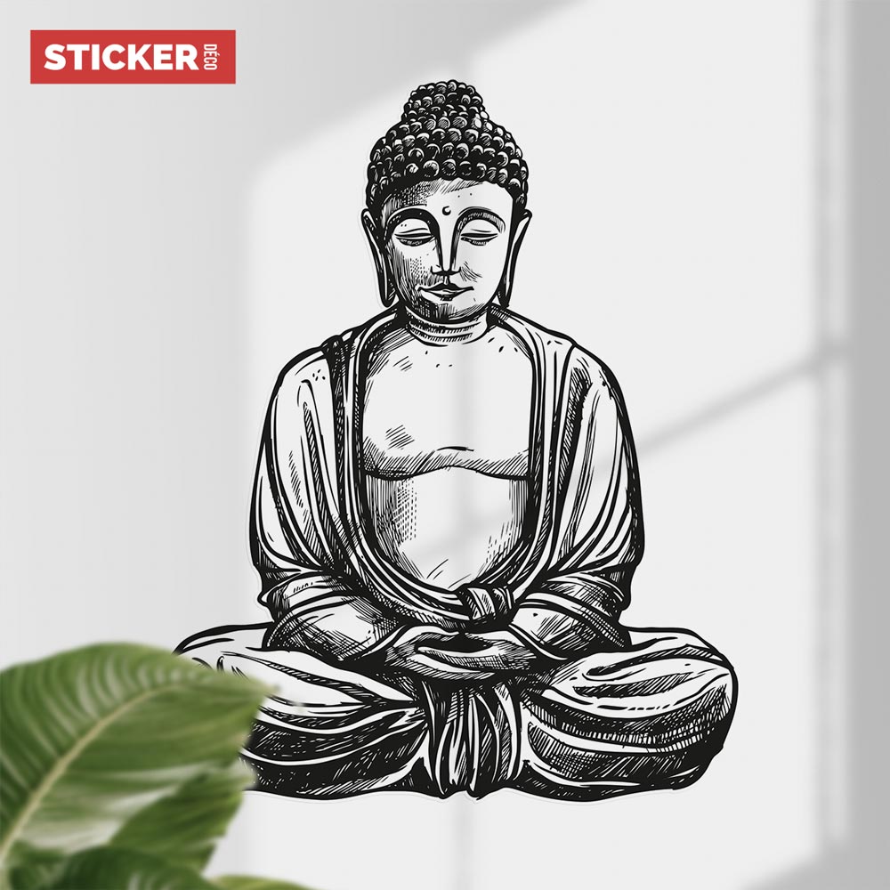 Sticker bouddha - sticker salle de bain zen
