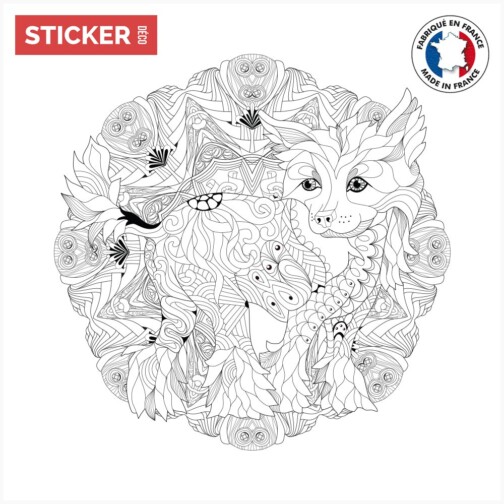 Sticker Chien Mandala 2