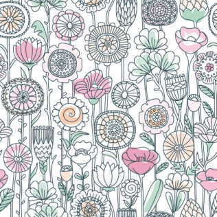 Crédence Adhésive Fleurs Doodle