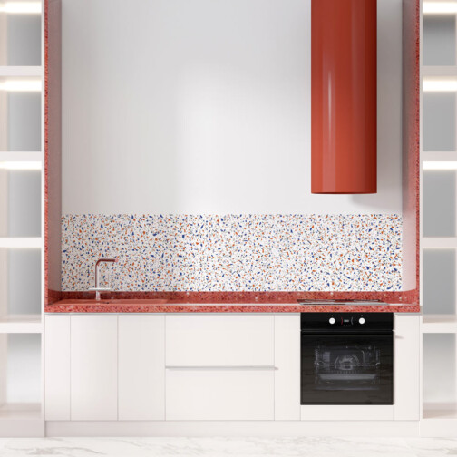 Crédence Adhésive Terrazzo Orange