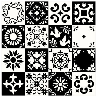 Stickers Carreaux de Ciment Noir et Blanc