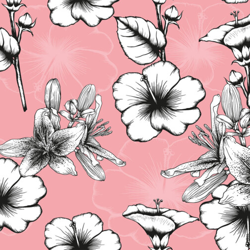 Crédence a Coller Hibiscus Vintage