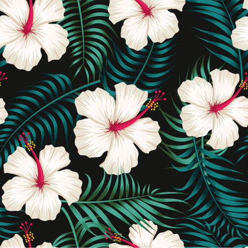 Crédence à coller Hibiscus Blanche