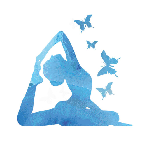 Sticker yoga papillon