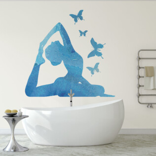 Sticker yoga papillon