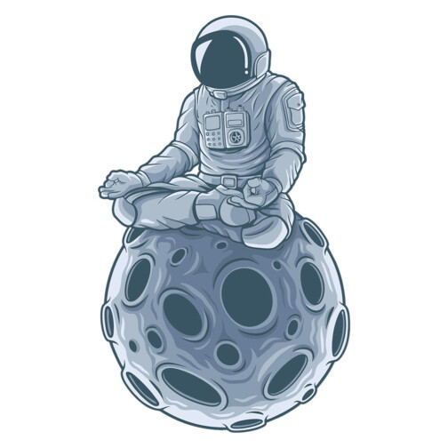 Sticker astronaute meditation