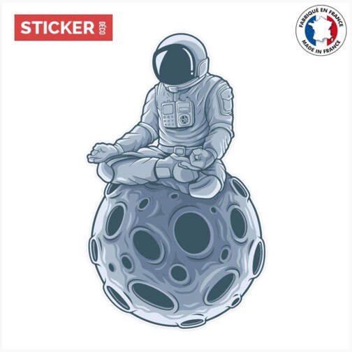Sticker astronaute meditation