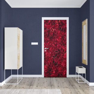 Sticker Porte Fleurs Rouges