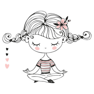 sticker yoga doodle petite fille