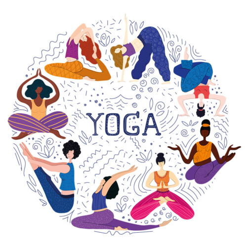 Sticker cours de yoga doodle